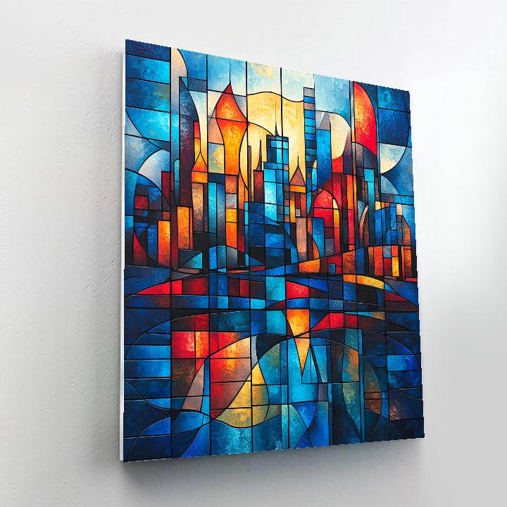 Picasso Inspired Fragmented Cityscape Paint by numbers art