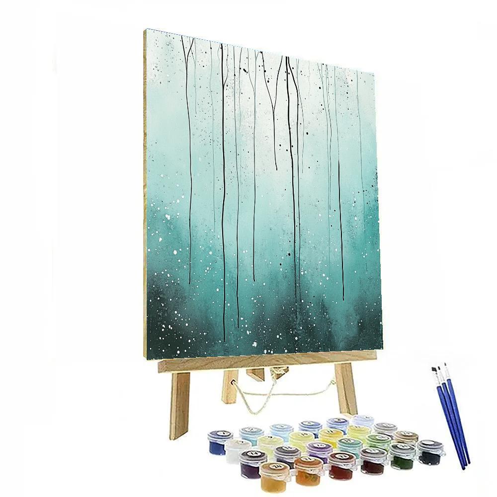 Jackson Pollock Inspired Frozen Aurora Of Lines DIY paint by numbers