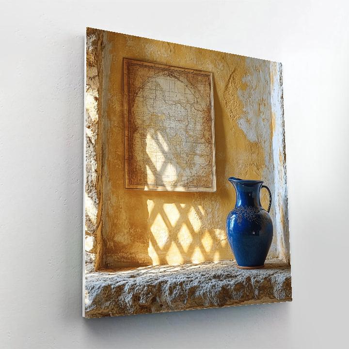 Johannes Vermeer Inspired Sunlit Interior With Map And Ceramic paint by number