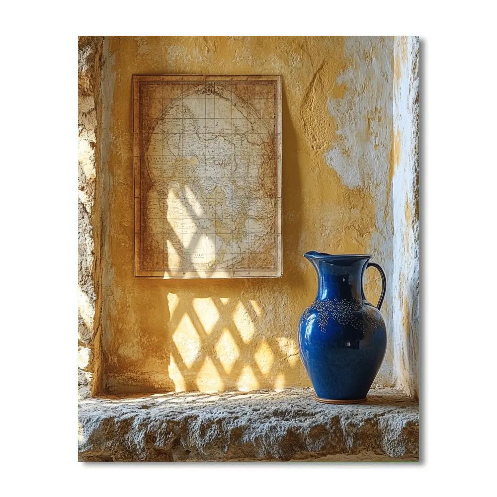 Johannes Vermeer Inspired Sunlit Interior With Map And Ceramic paint by number