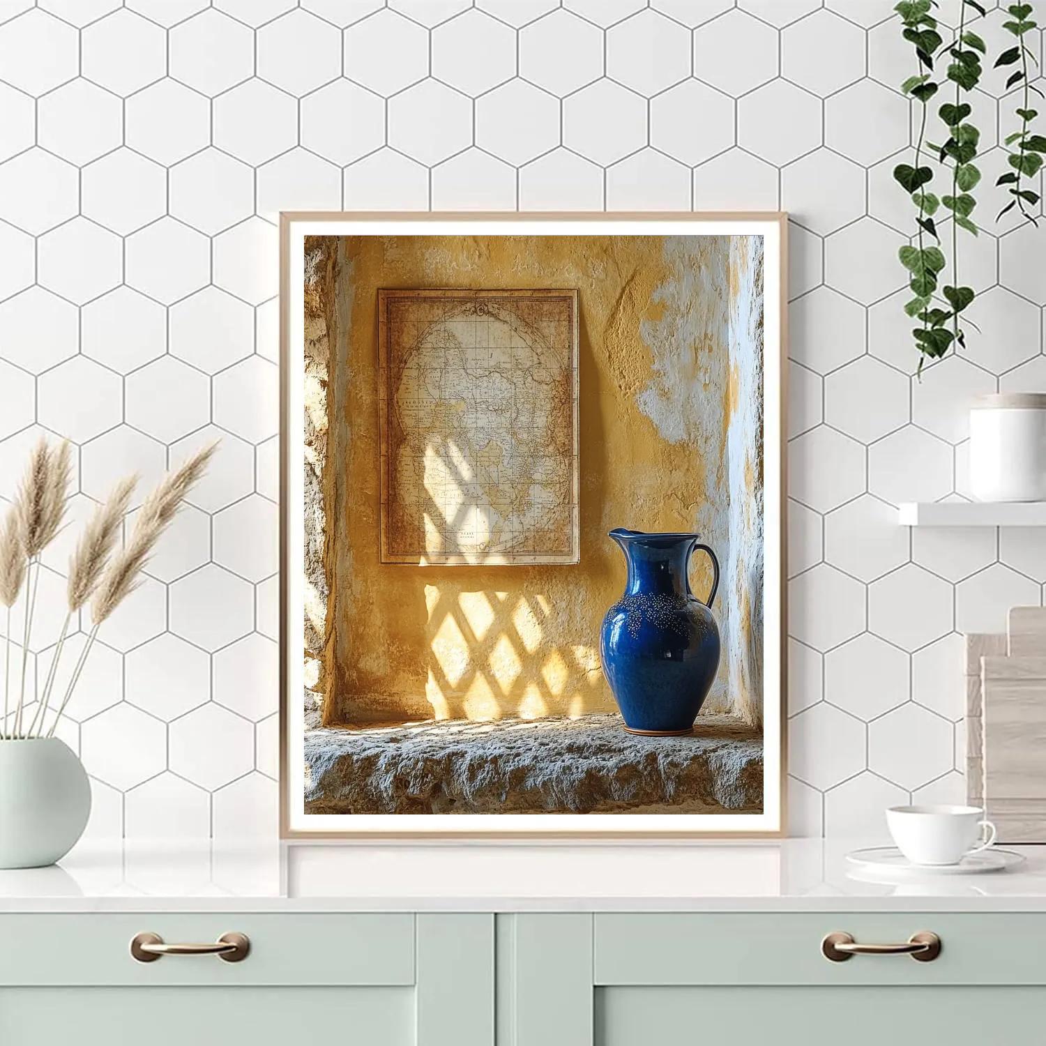 Johannes Vermeer Inspired Sunlit Interior With Map And Ceramic paint by number