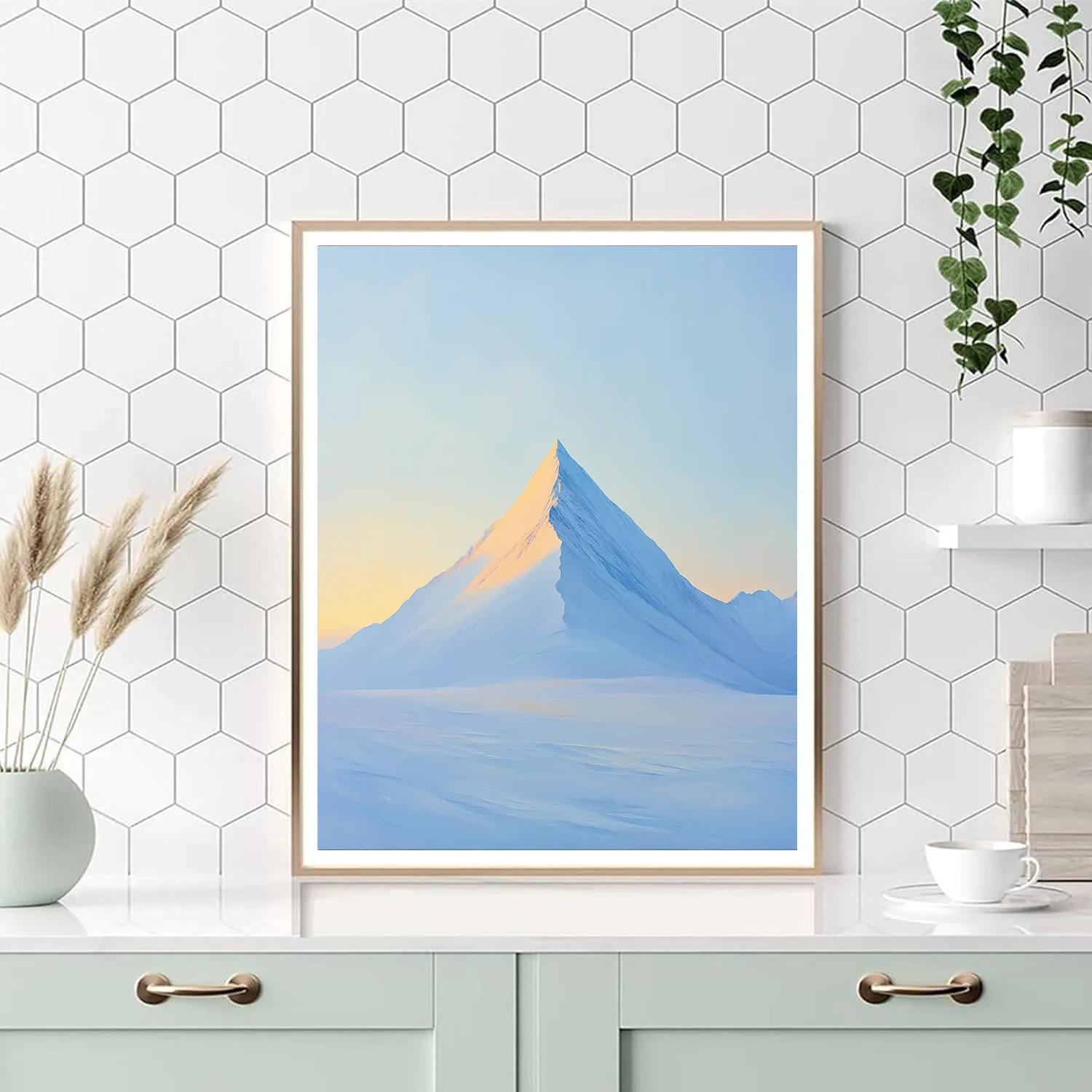 Lawren Harris Inspired Snow Capped Peak At Dawn paint by color