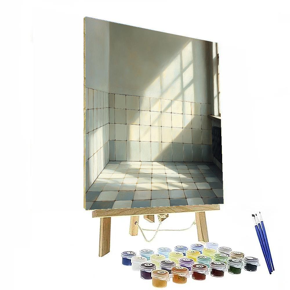 Johannes Vermeer Inspired Tiled Floor And Window Light Study DIY paint by numbers