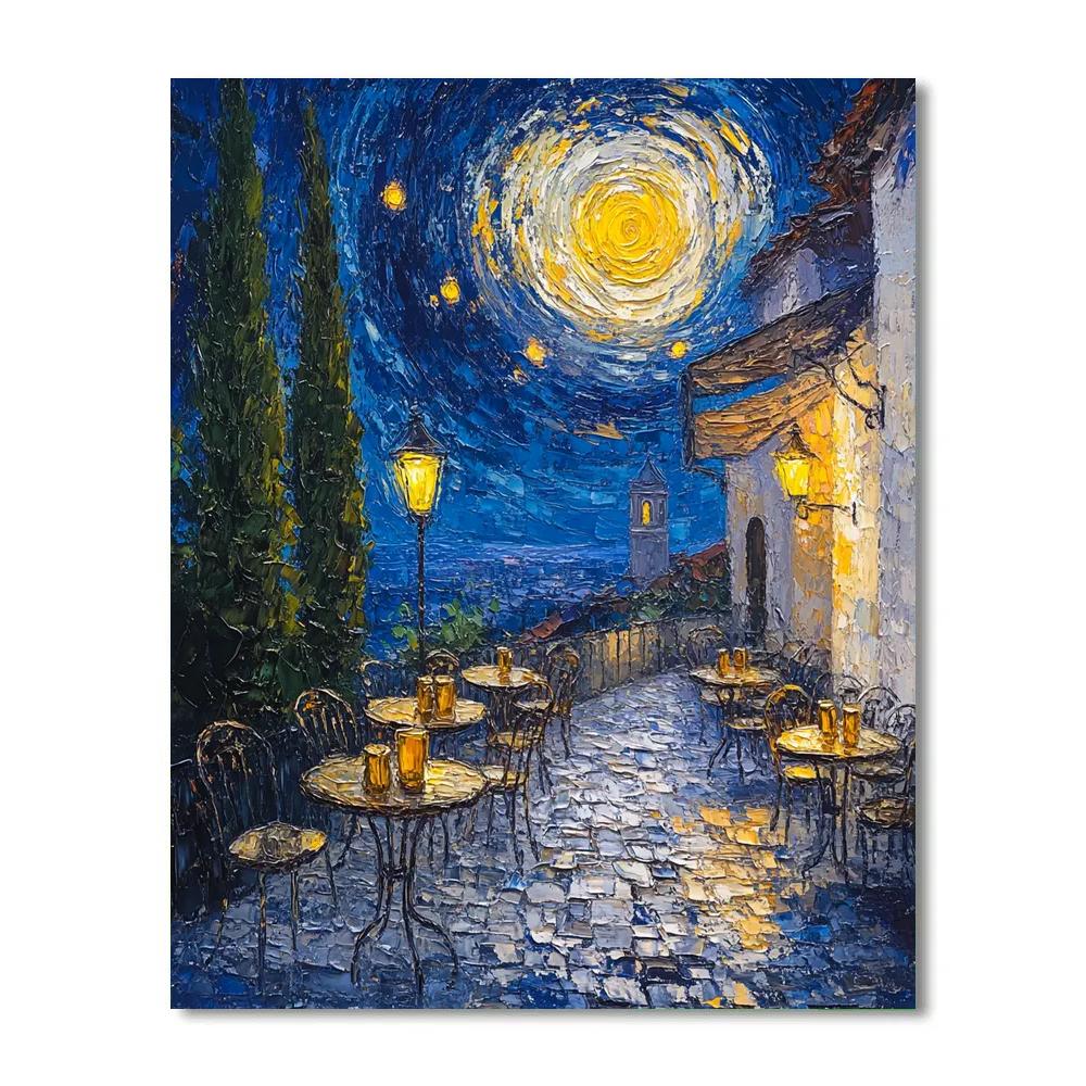 Van Gogh Inspired Spiral Galaxy Cafe Painting by numbers kit