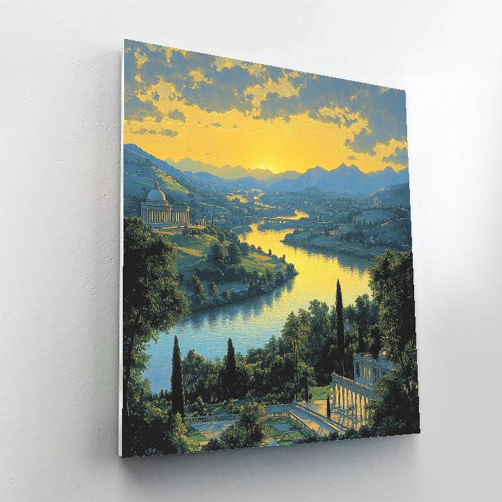 Raphael Inspired Luminous Riverside Arcades Numbered painting kits