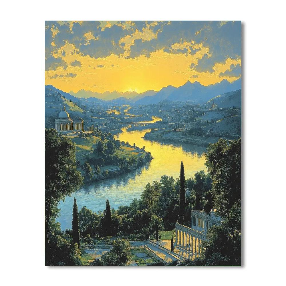 Raphael Inspired Luminous Riverside Arcades Numbered painting kits