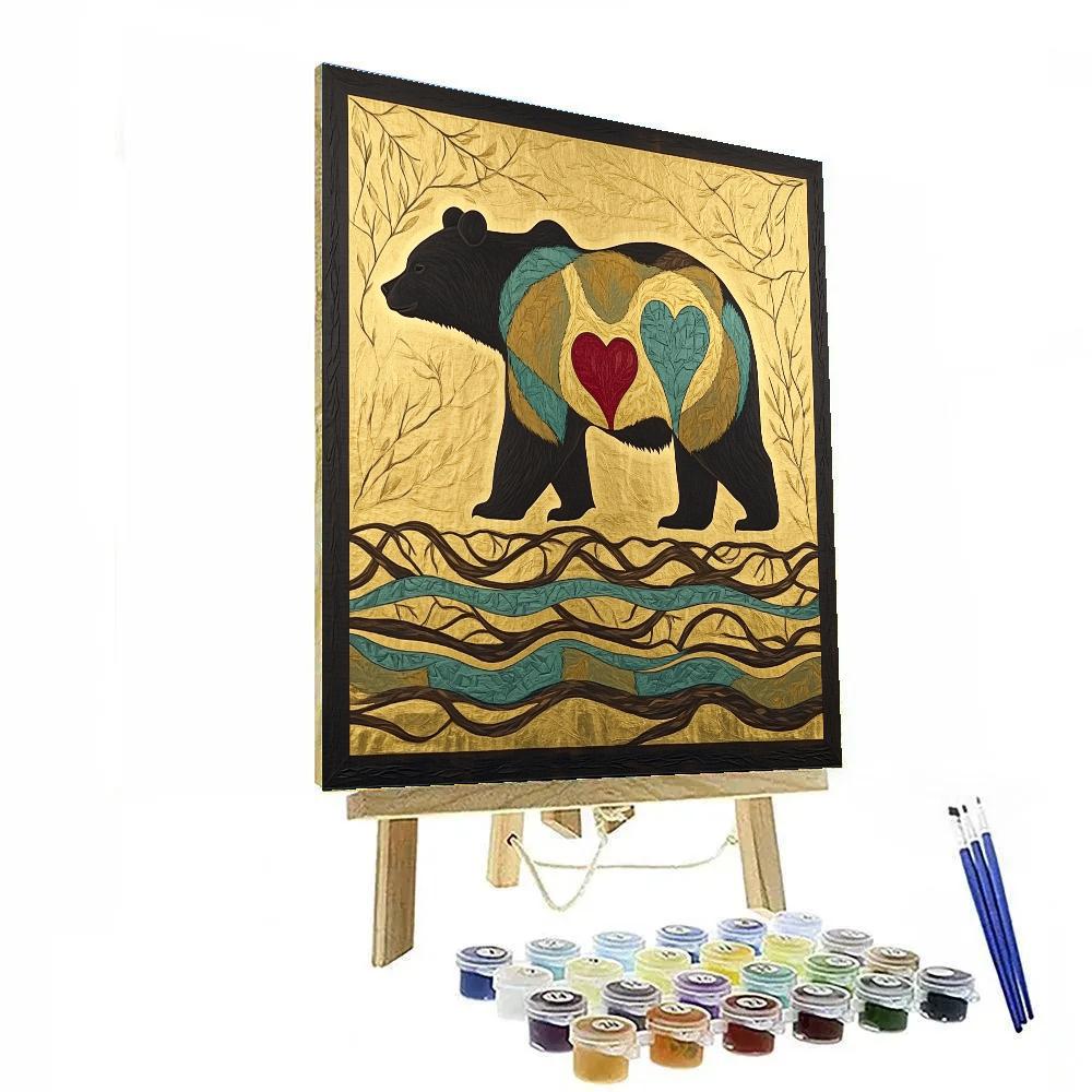 Norval Morrisseau Inspired Forest Bear Of Rooted Strength DIY paint by numbers