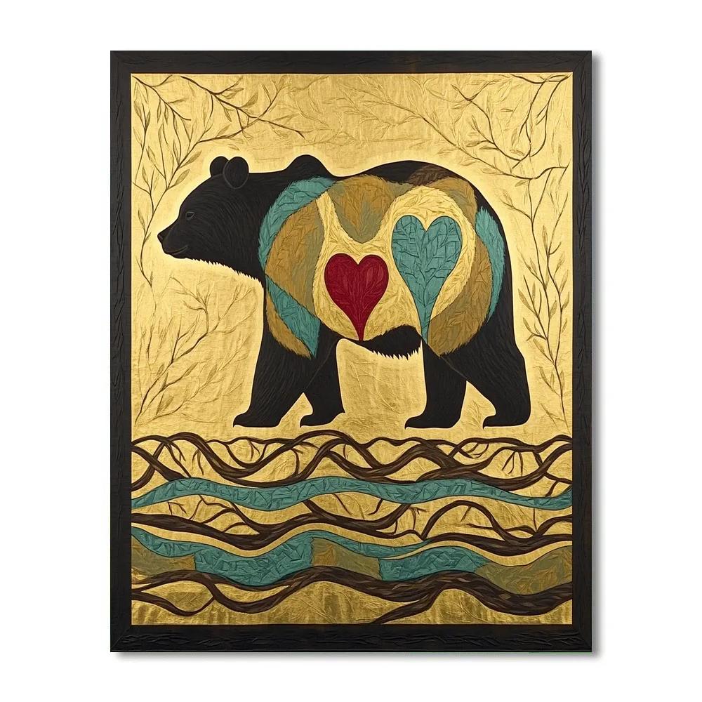 Norval Morrisseau Inspired Forest Bear Of Rooted Strength DIY paint by numbers