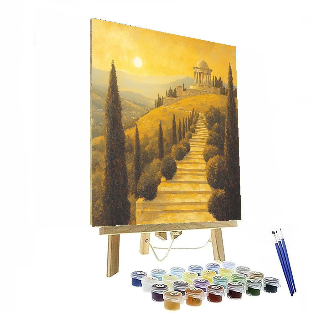 Raphael Inspired Golden Hill Of Arched Temples Paint by numbers kits