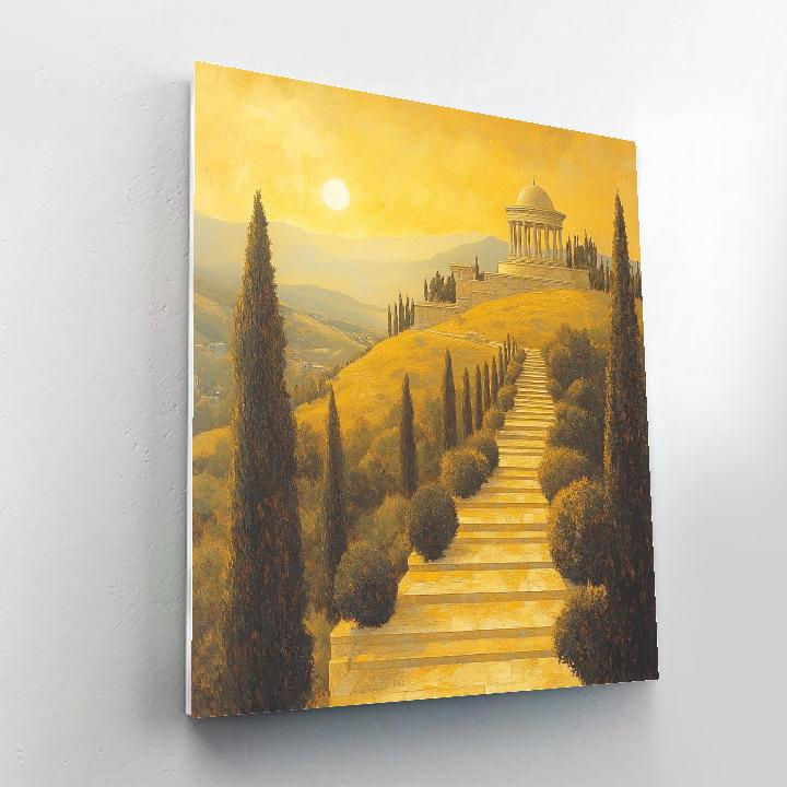 Raphael Inspired Golden Hill Of Arched Temples Paint by numbers kits