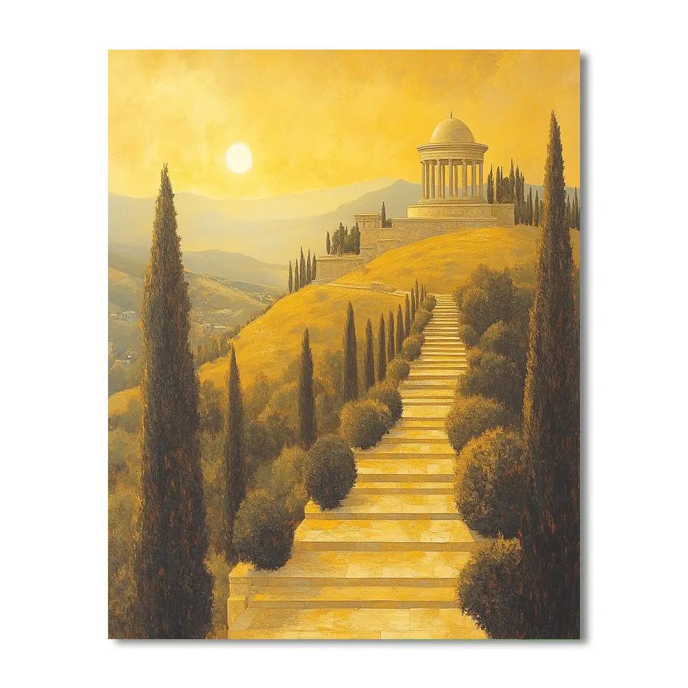 Raphael Inspired Golden Hill Of Arched Temples Paint by numbers kits