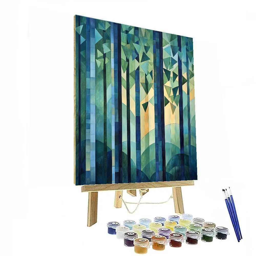 Pablo Picasso Inspired Angular Forest Abstraction Painting by numbers kit