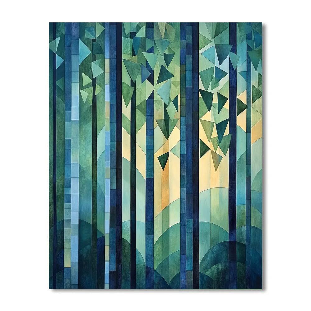 Pablo Picasso Inspired Angular Forest Abstraction Painting by numbers kit