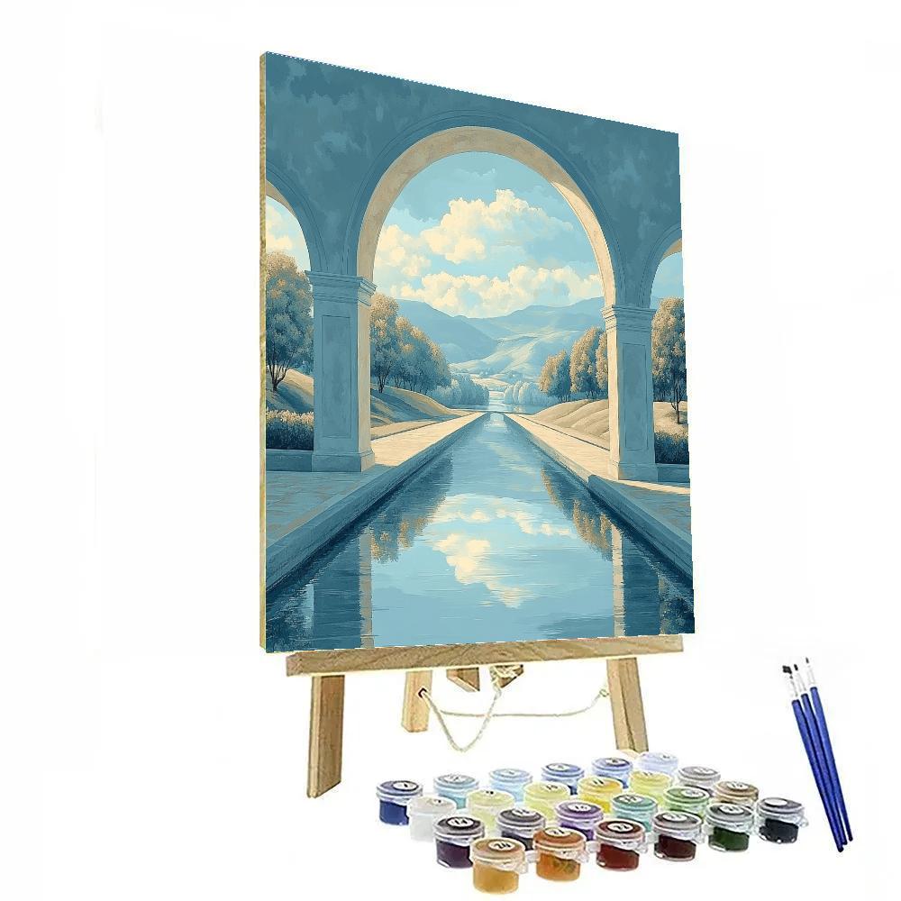 Raphael Inspired Azure Vista With Arched Causeway Number painting