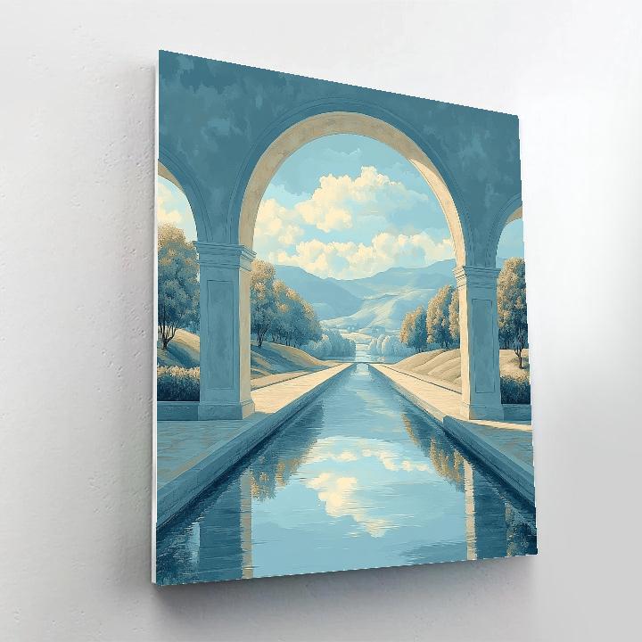 Raphael Inspired Azure Vista With Arched Causeway Number painting