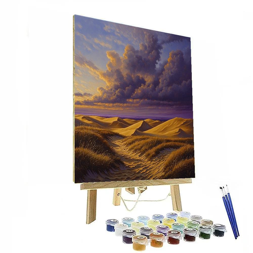 Rembrandt Inspired Twilight Over Windblown Dunes Paint by numbers art