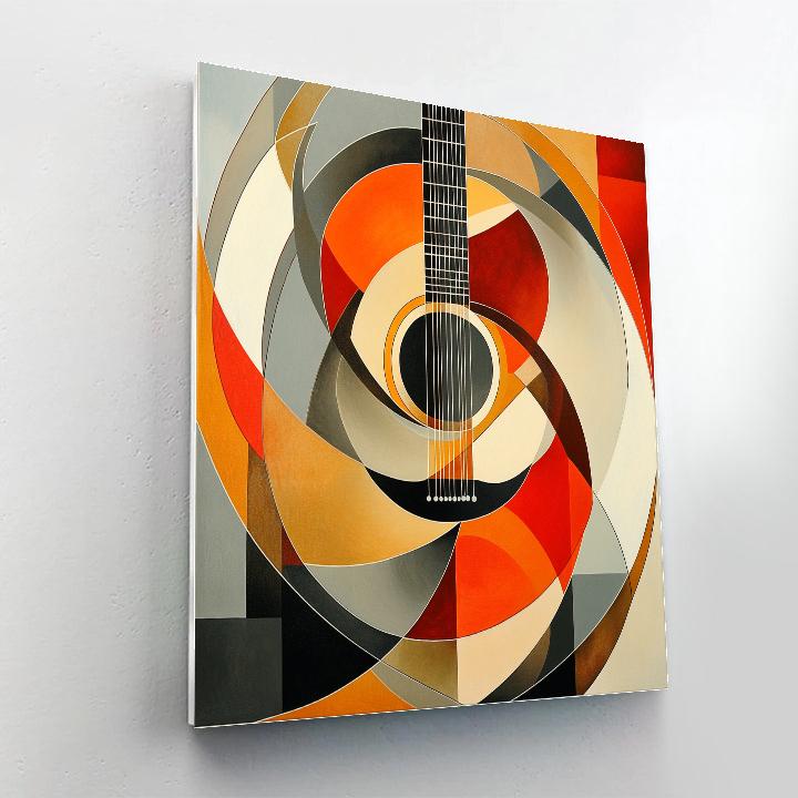 Pablo Picasso Inspired Symbolic Guitar Geometry painting number kit