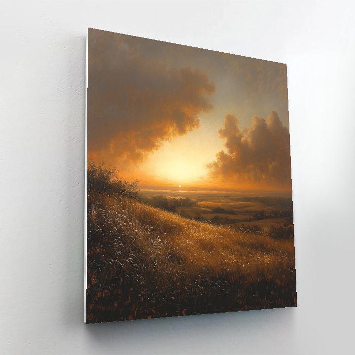 Rembrandt Inspired Radiant Horizon With Rolling Heathlands Paint by numbers art