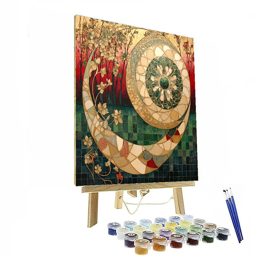 Gustav Klimt Inspired Golden Garden Symphony paint by color