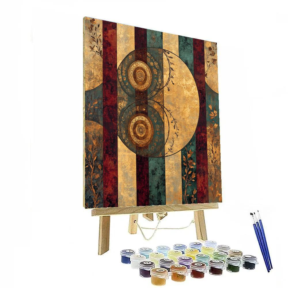 Gustav Klimt Inspired Eternal Tapestry Of Time paint by color