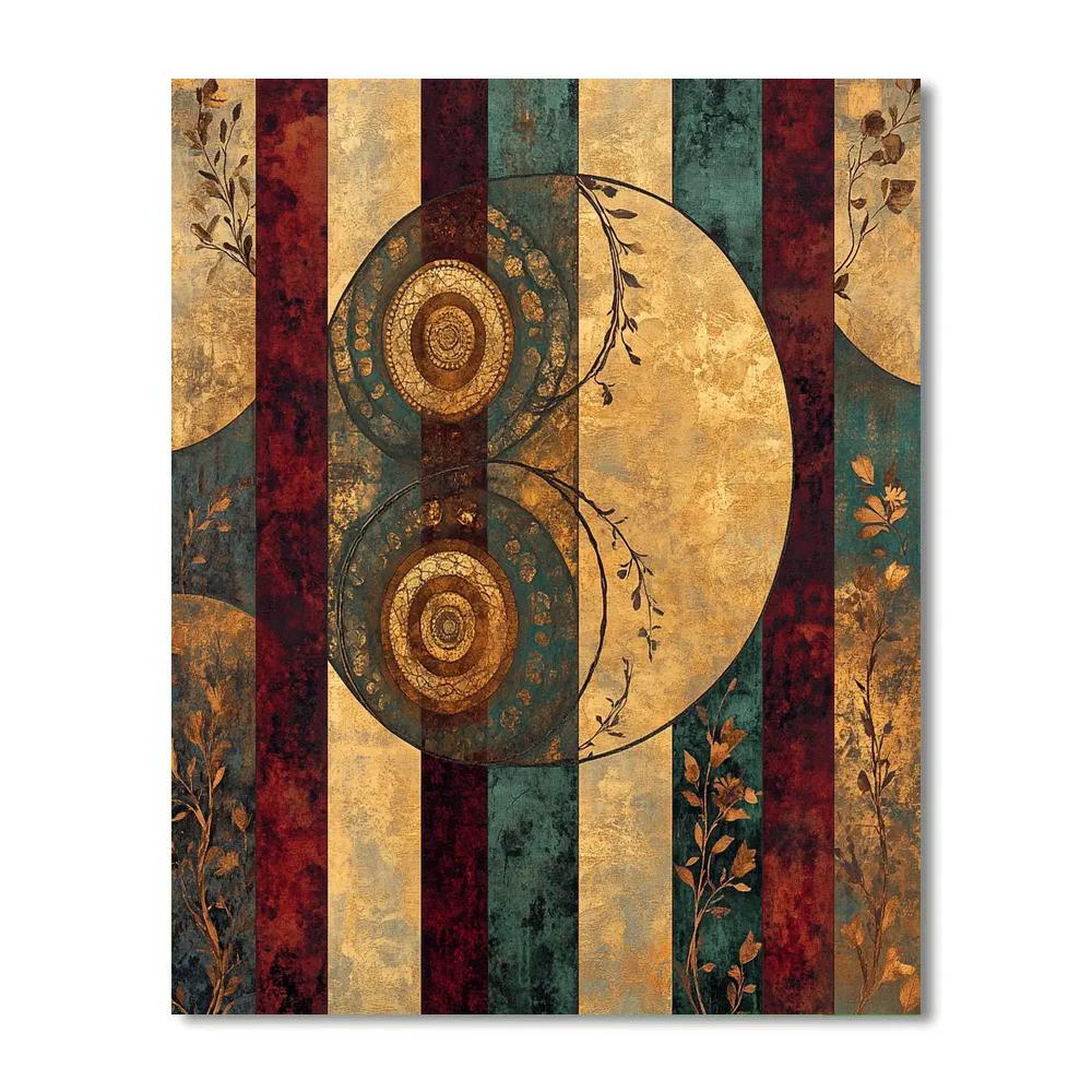 Gustav Klimt Inspired Eternal Tapestry Of Time paint by color