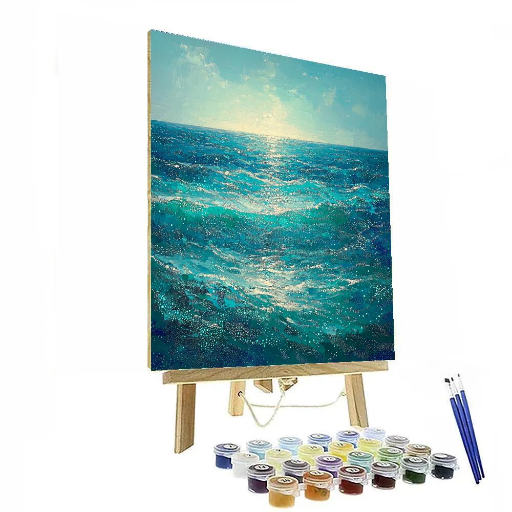 Georges Seurat Inspired Pointillist Ocean Current paint by color