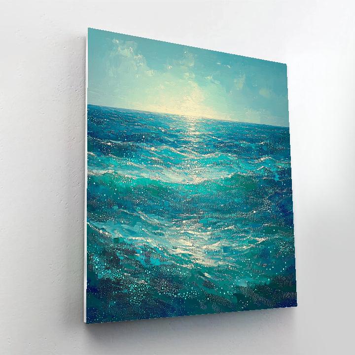 Georges Seurat Inspired Pointillist Ocean Current paint by color