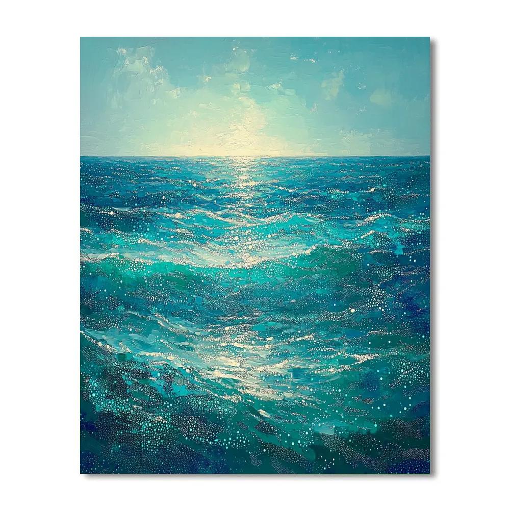 Georges Seurat Inspired Pointillist Ocean Current paint by color