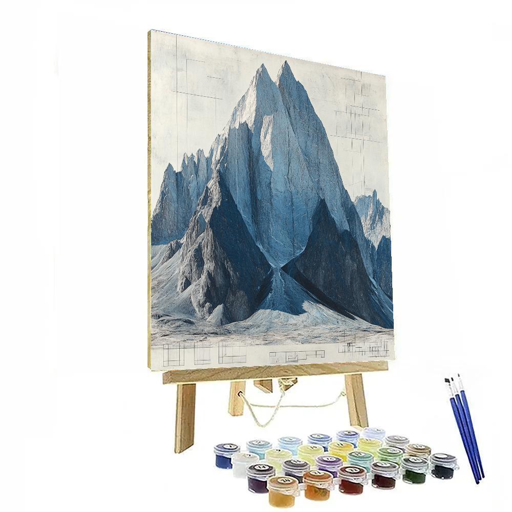 Michelangelo Inspired Granite Mountain Range painting number kit