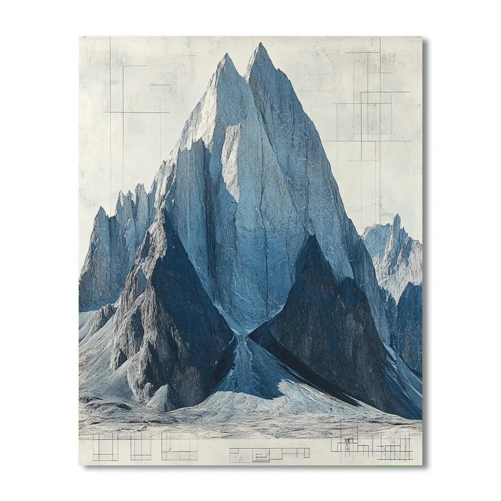 Michelangelo Inspired Granite Mountain Range painting number kit