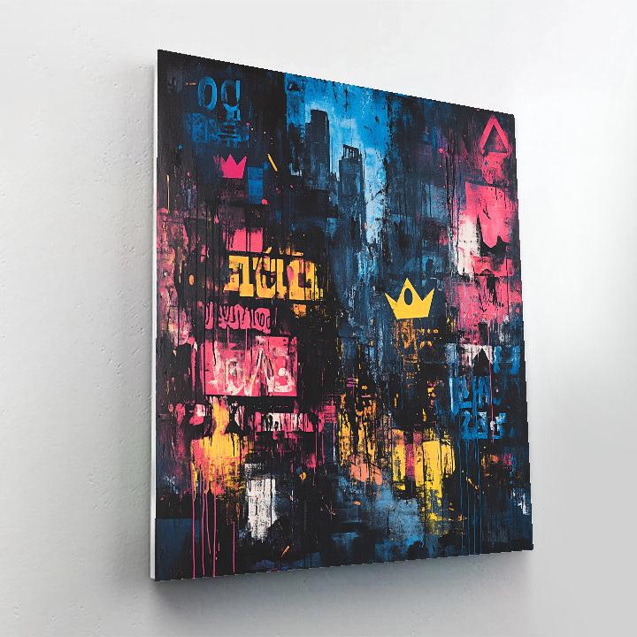Jean-Michel Basquiat Inspired Urban Crown Nocturne Paint by numbers art