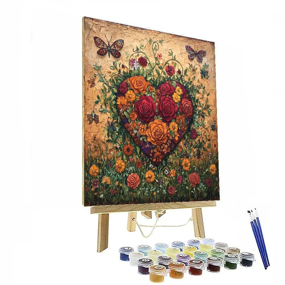 Frida Kahlo Inspired Floral Heart paint by number