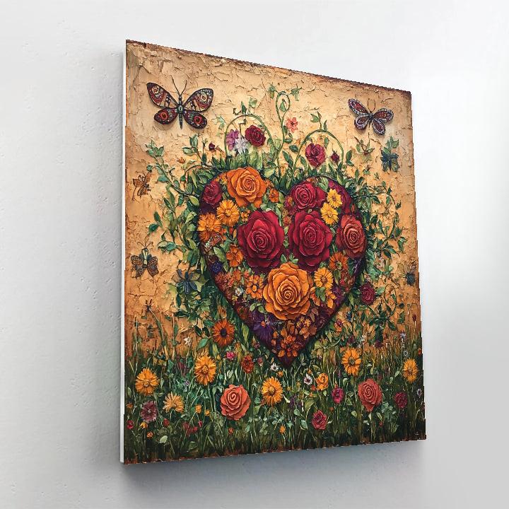 Frida Kahlo Inspired Floral Heart paint by number