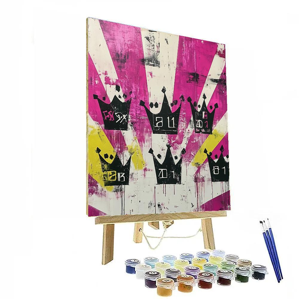 Jean-Michel Basquiat Inspired Neon Glyph Chorus Numbered painting kits