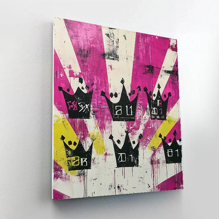 Jean-Michel Basquiat Inspired Neon Glyph Chorus Numbered painting kits