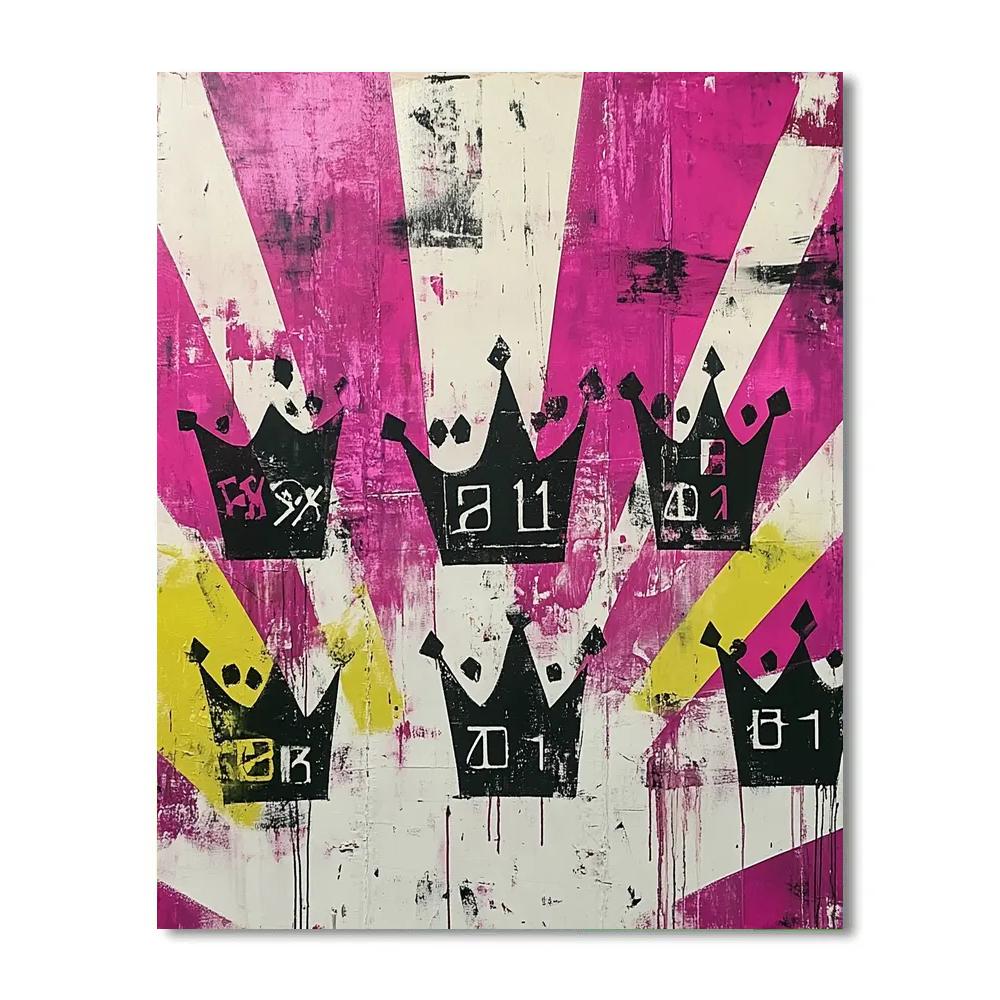 Jean-Michel Basquiat Inspired Neon Glyph Chorus Numbered painting kits