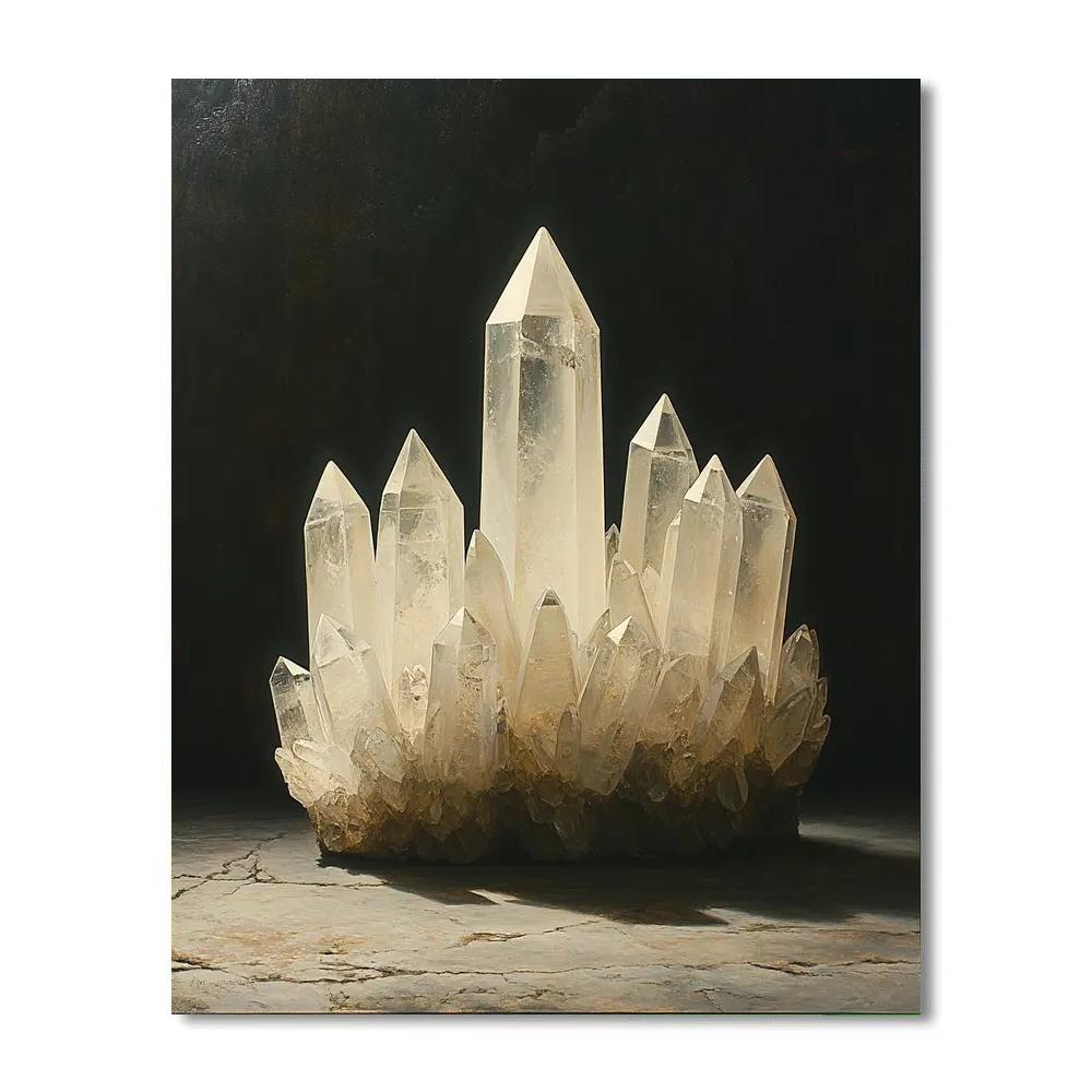 Caravaggio Inspired Quartz Crystal Cluster Paint by numbers art