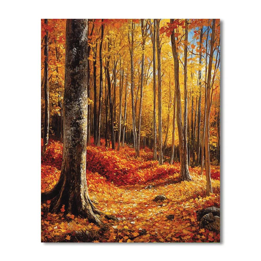 Edgar Degas Inspired Autumnal Forest Mosaic Painting by numbers kit