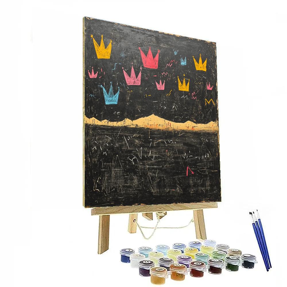 Jean-Michel Basquiat Inspired Cosmic Chalkboard paint by number