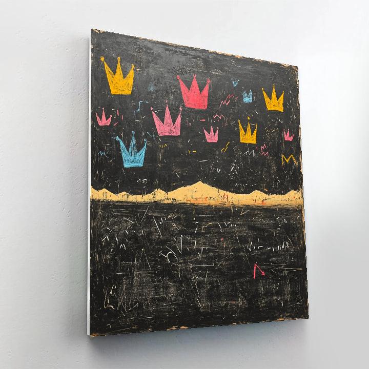Jean-Michel Basquiat Inspired Cosmic Chalkboard paint by number