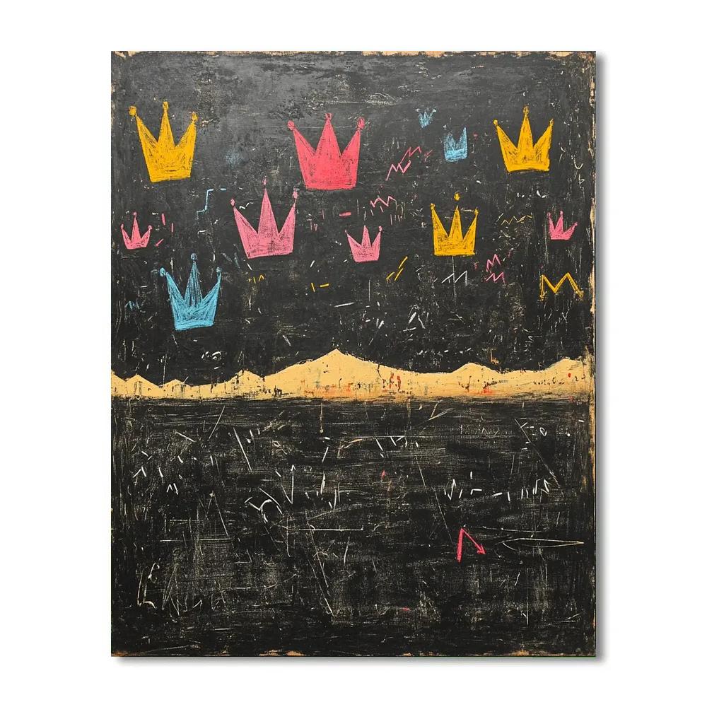 Jean-Michel Basquiat Inspired Cosmic Chalkboard paint by number