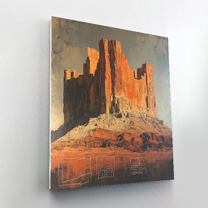 Michelangelo Inspired Desert Rock Fortress Number painting