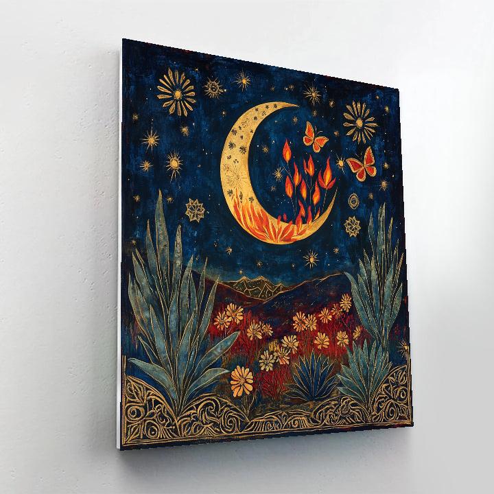 Frida Kahlo Inspired Burning Moon Painting by numbers kit
