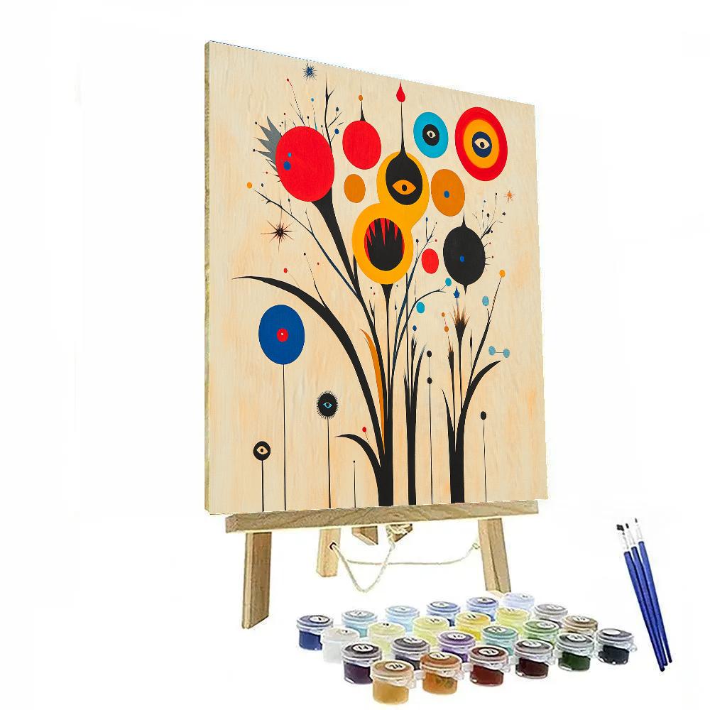 Joan Miró Inspired Lunar Garden Paint by numbers art