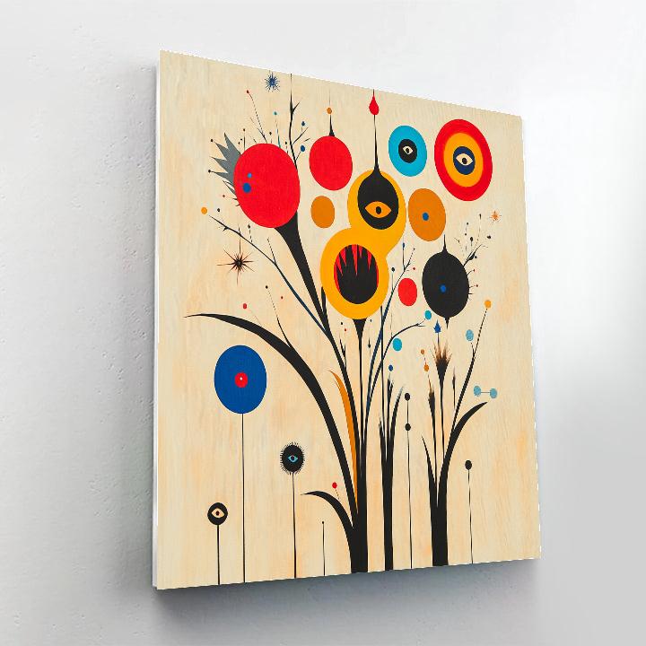Joan Miró Inspired Lunar Garden Paint by numbers art