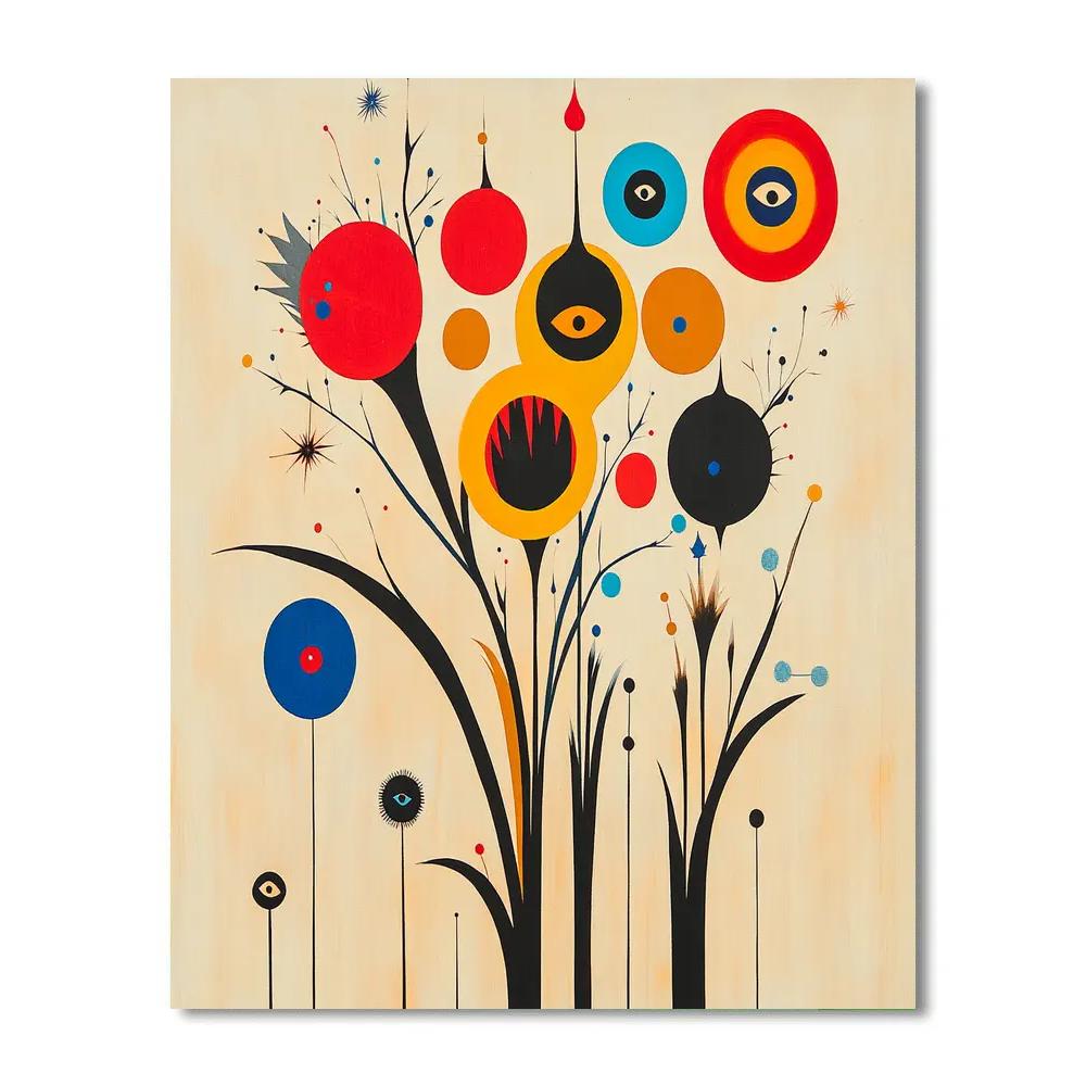 Joan Miró Inspired Lunar Garden Paint by numbers art