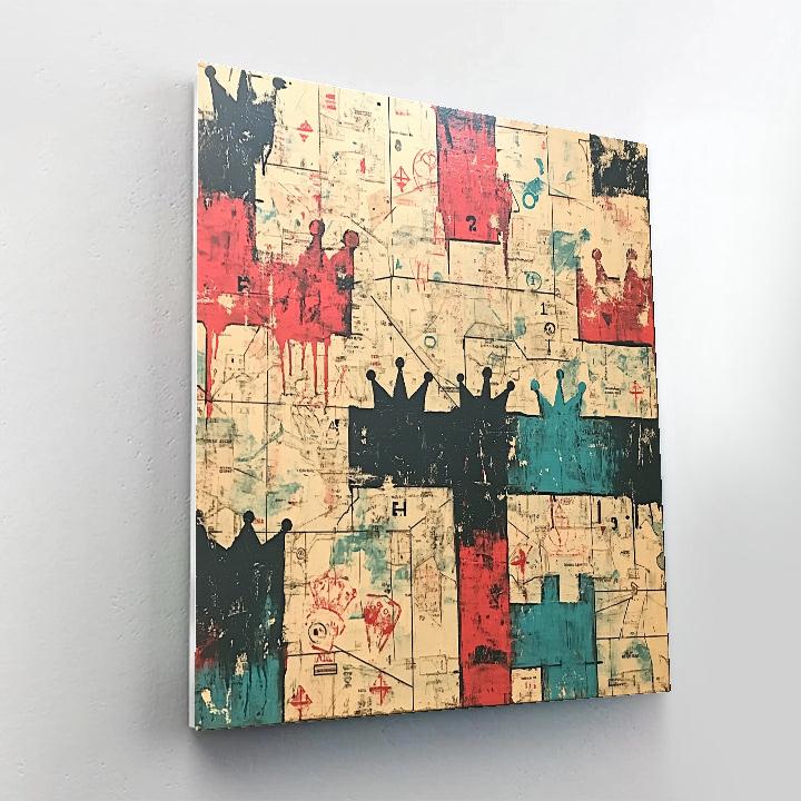 Jean-Michel Basquiat Inspired Memory Echo Map paint by color