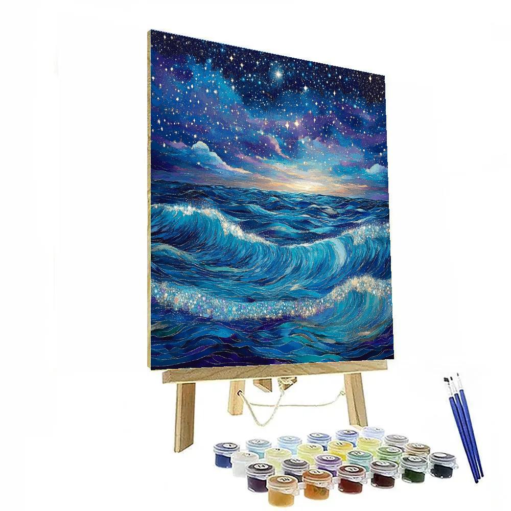 Georges Seurat Inspired Celestial Ocean Paint by numbers art
