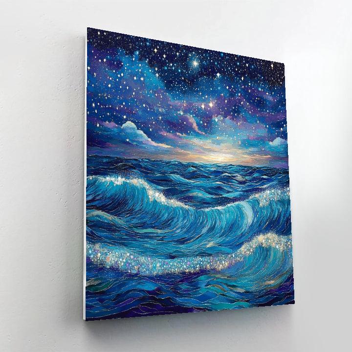 Georges Seurat Inspired Celestial Ocean Paint by numbers art