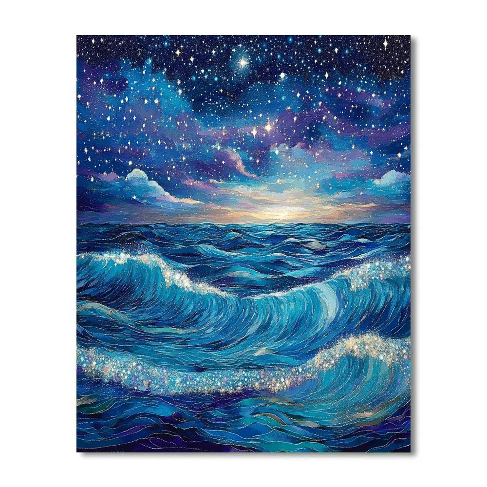 Georges Seurat Inspired Celestial Ocean Paint by numbers art